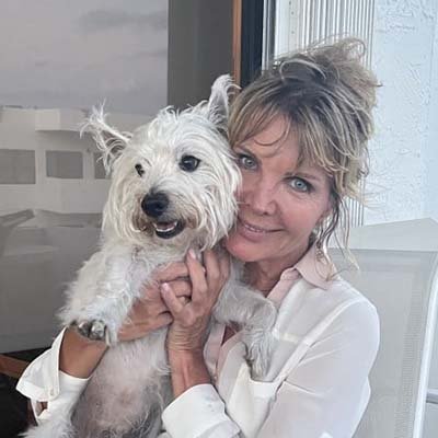 Pet sitter is holding a cute west highland terrier dog. 